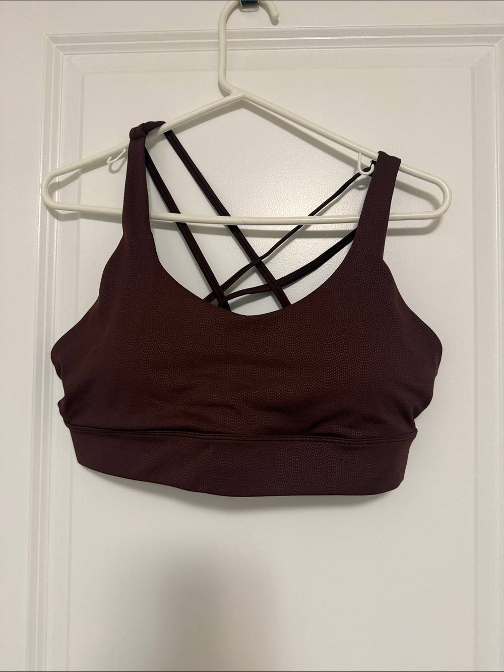 Crisscross Back Sports Bra in Deep Burgundy
